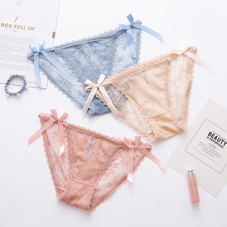 QUẦN LÓT NỮ REN DÂY 2 BÊN ĐÍNH NƠ SIÊU XINH QR103 | BigBuy360 - bigbuy360.vn