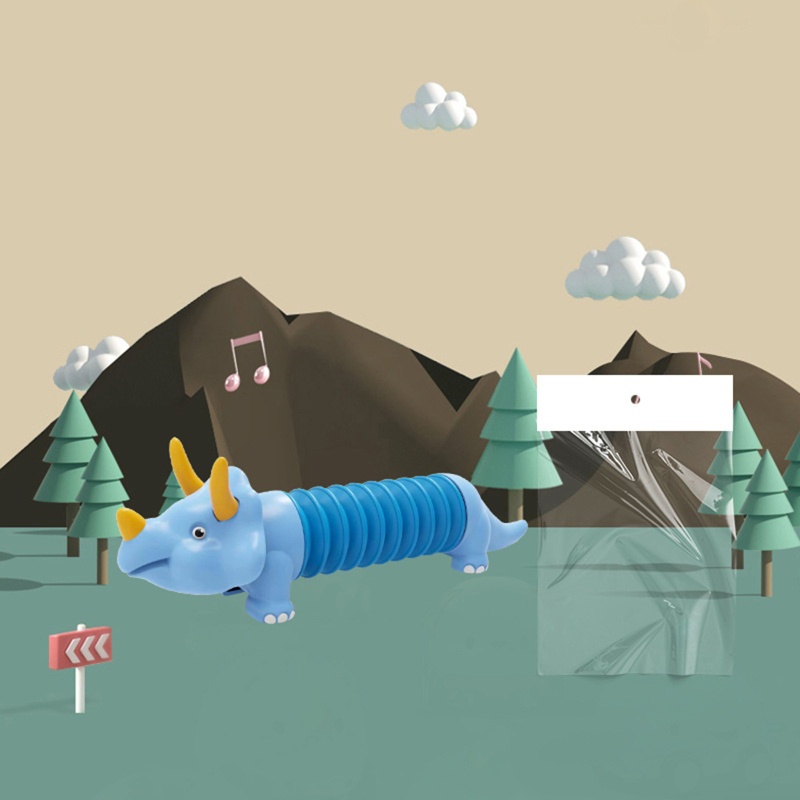 Mary Anti Stress Funny Changeable Fidget Toy Dinosaur Children Telescopic for Pop Tube Spring Dinosaur DIY Deform Sensor