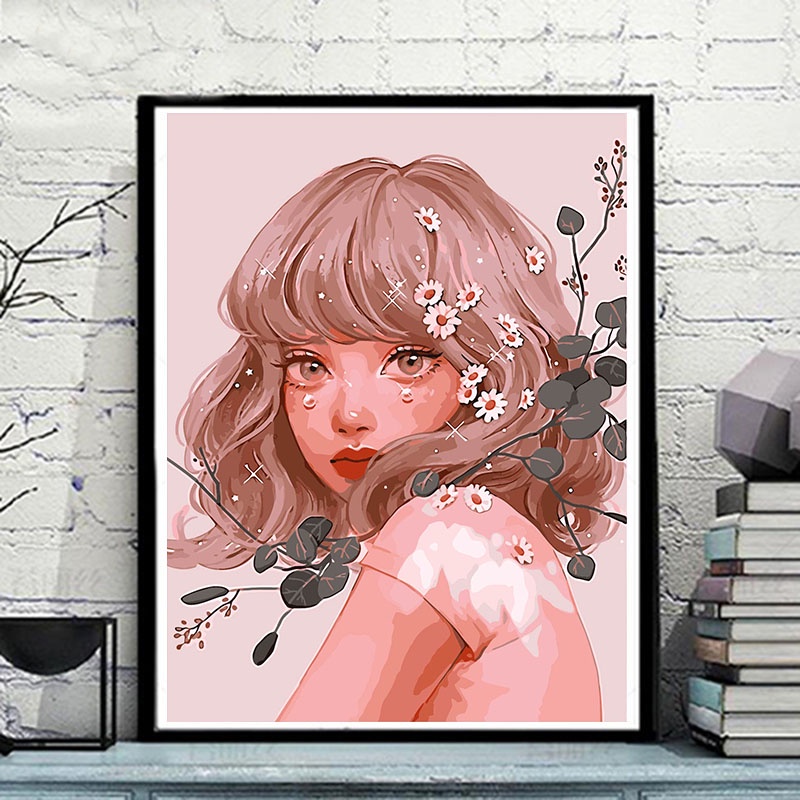 [Sẵn]Tranh Tô Màu Theo Số Anime Nàng Thơ - Tranh Sơn Dầu Số Hóa Cô Gái Thiên Thần | BigBuy360 - bigbuy360.vn