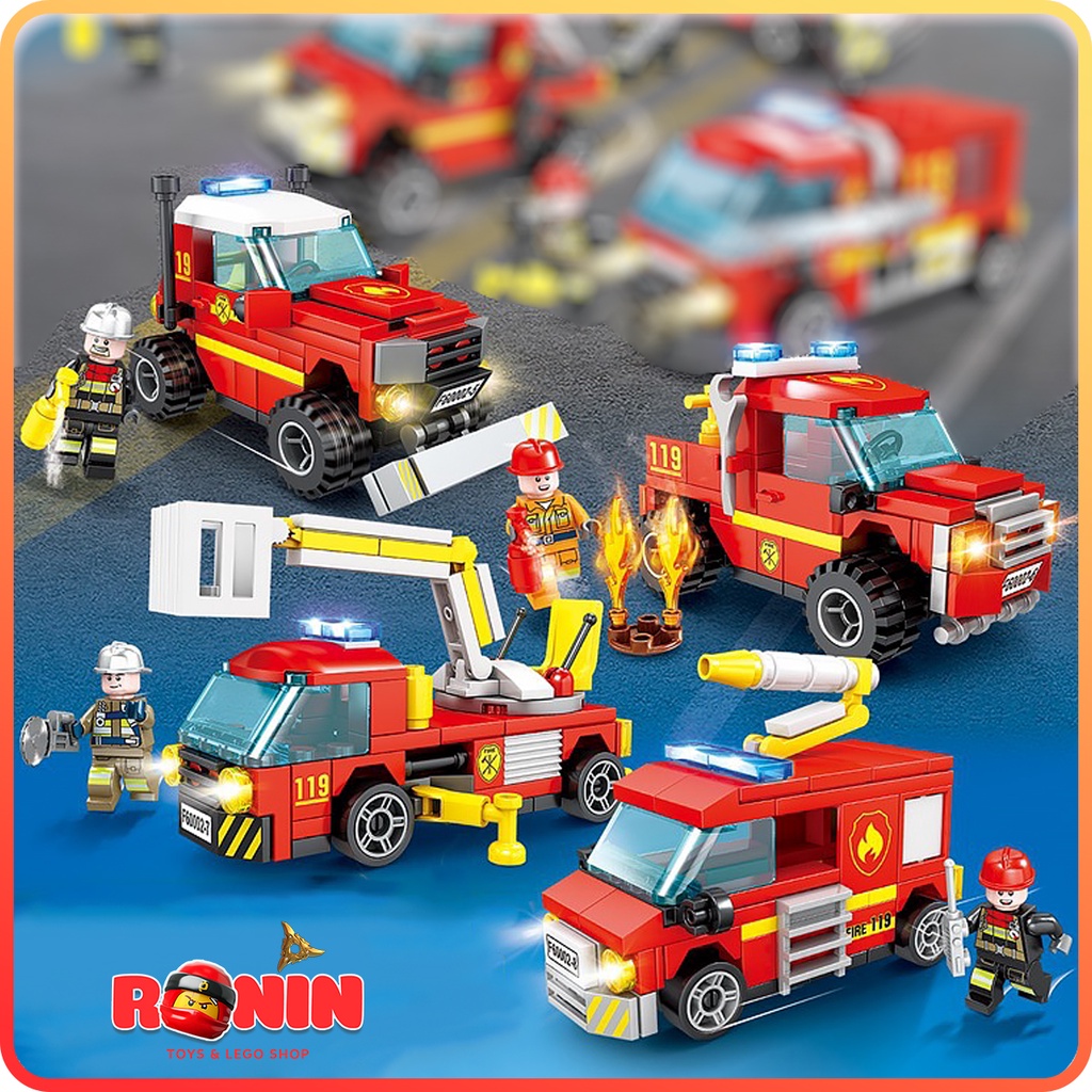Bộ Đồ Chơi Lắp Ráp Lego Xe Ô Tô Cứu Hỏa / Fire Ladder Truck 8in1