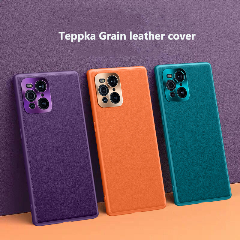 Ốp điện thoại da sang trọng tùy chọn màu sắc cho Oppo Find X3/ Pro