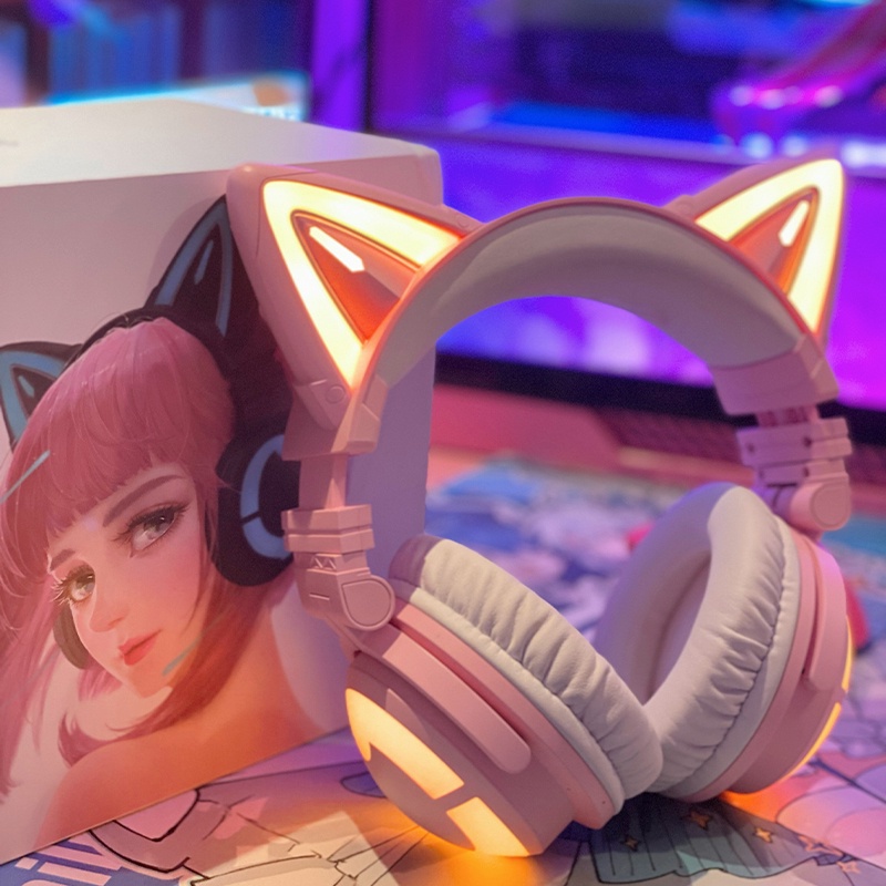 Tai nghe tai mèo Demon Dance YOWU cat ear headphone phiên bản Cat's Claw Powder