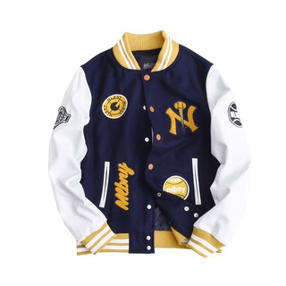 (AUTHENTIC) Áo khoác MLBNY 2 màu viền vàng kèm ảnh thật