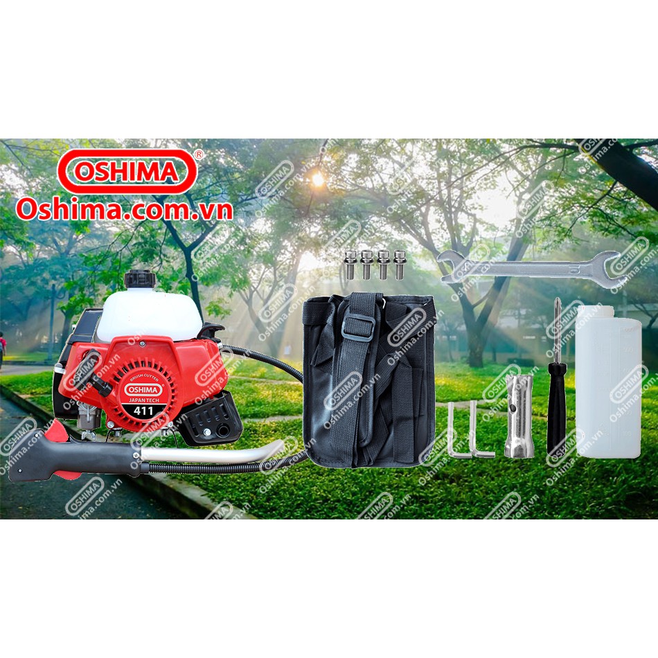 Máy cắt cỏ Oshima 411 bạc