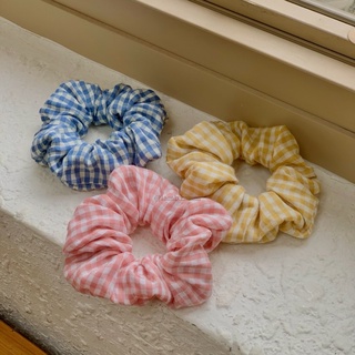 Dây buộc tóc Scrunchies hoạ tiết caro ✨- Ảnh shop tự chụp
