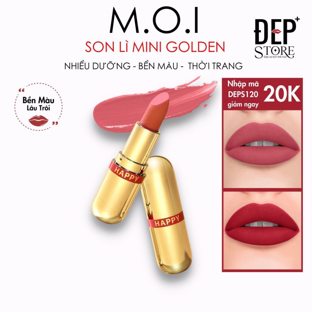 Son Môi Mini - Set 2 Thỏi - MOI Cosmetics Hồ Ngọc Hà - Golden Gift