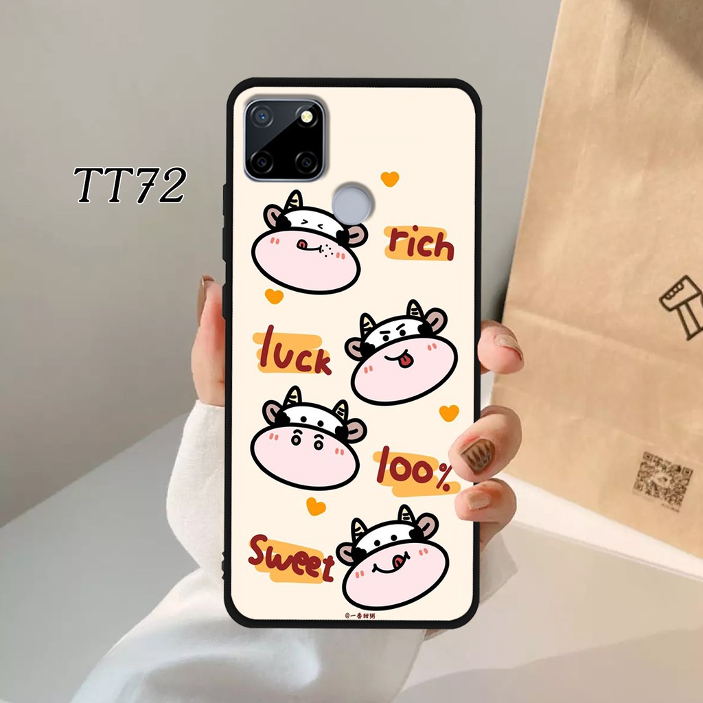 [Mẫu mới] Ốp lưng Realme C11 - Realme C12 - Realme C15 họa tiết Bò sữa Cow đáng yêu, ốp hạn chế bám bẩn.