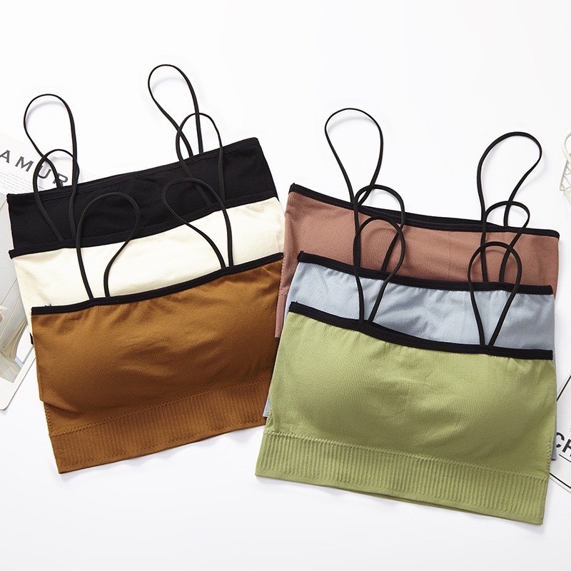 Áo Bra Thun 2 Dây Có Mút Ngực Gam Màu Pastel Quyến Rũ 388.