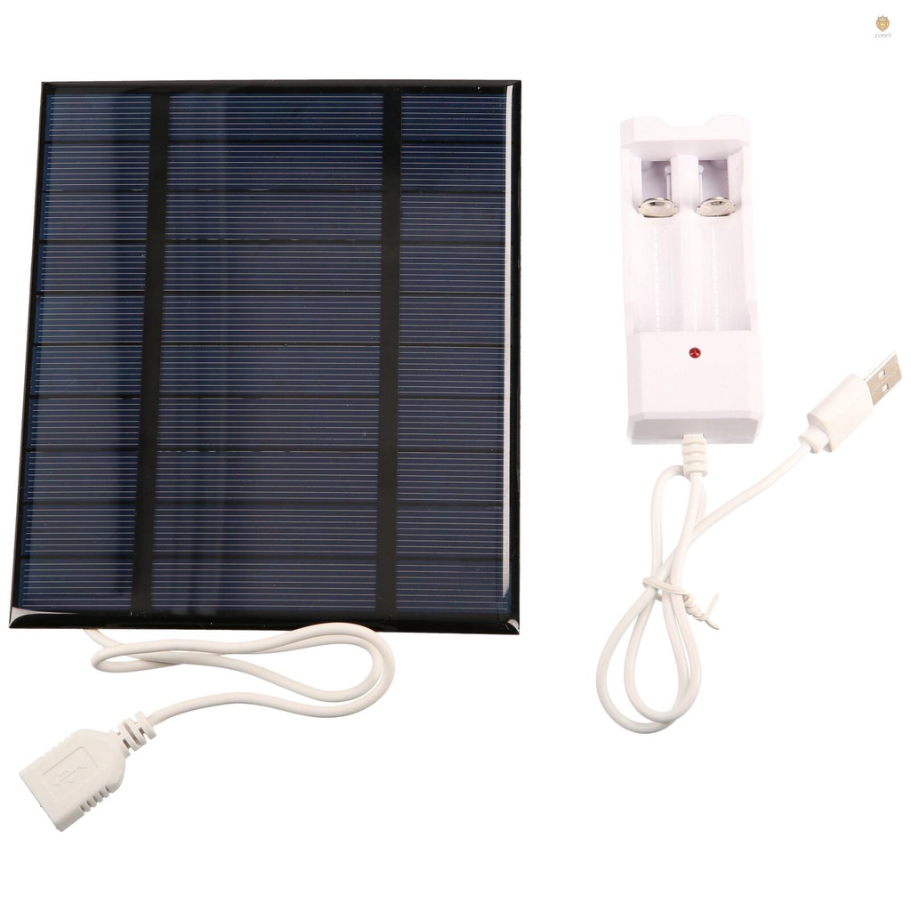 Tấm Pin Năng Lượng Mặt Trời 2.5W 5V 500mA Dùng Pin Sạc Điện Thoại 18650