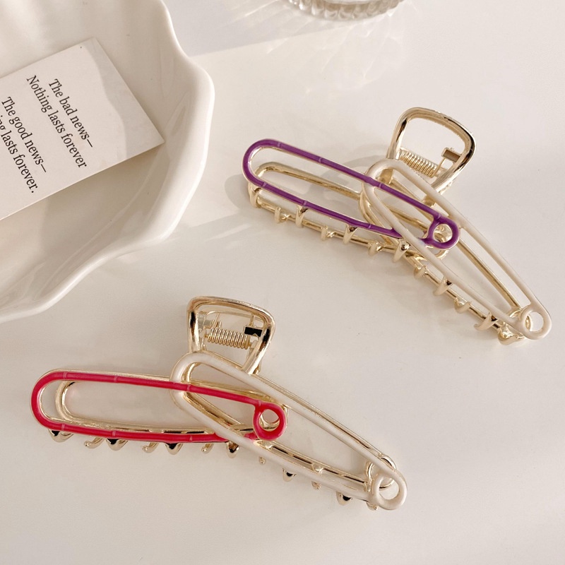 Kẹp Tóc Kim Loại Đơn Giản Sáng Tạo Phong Cách Hàn Quốc Cho Nữ
