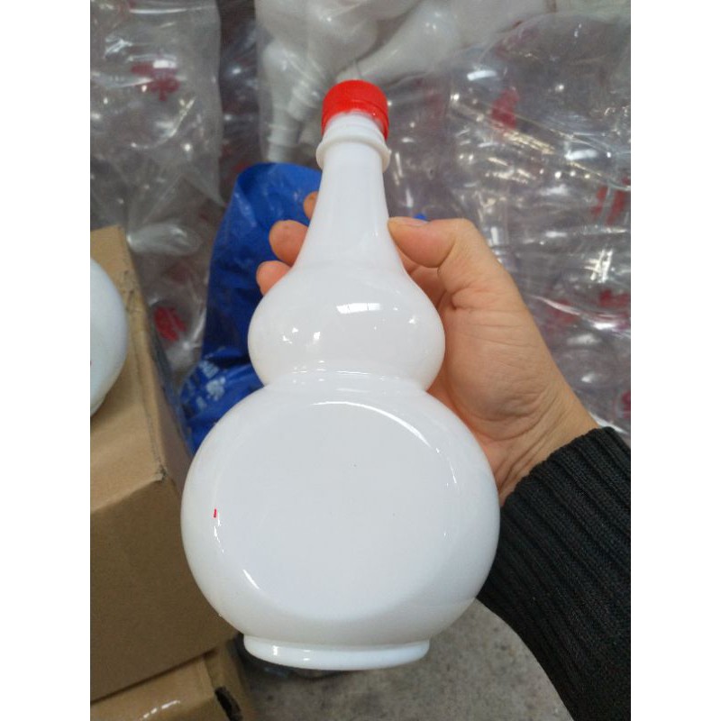 Set 20 chai hồ lô trắng sứ 860ml in sẵn chữ hỉ
