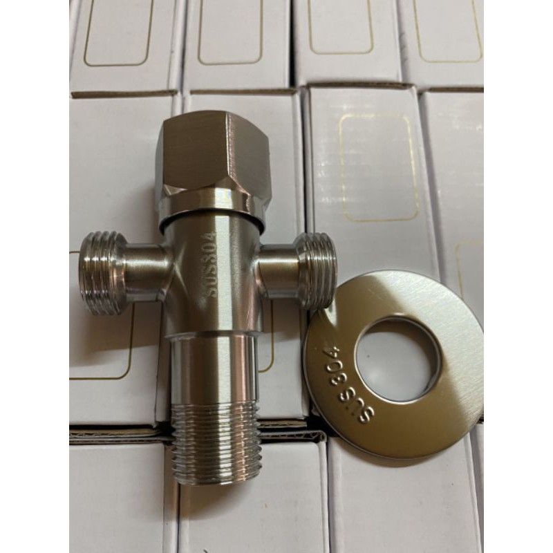 Van T khóa inox 304, van khóa mở nước bồn cầu. Chọn Hỏa tốc nhận hàng trong 2h Tphcm