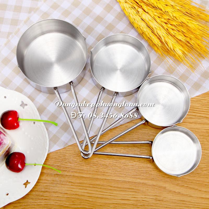 Bộ cup đong inox cao cấp 4 chiếc (1/4cup, 1/3cup, 1/2cup, 1cup)