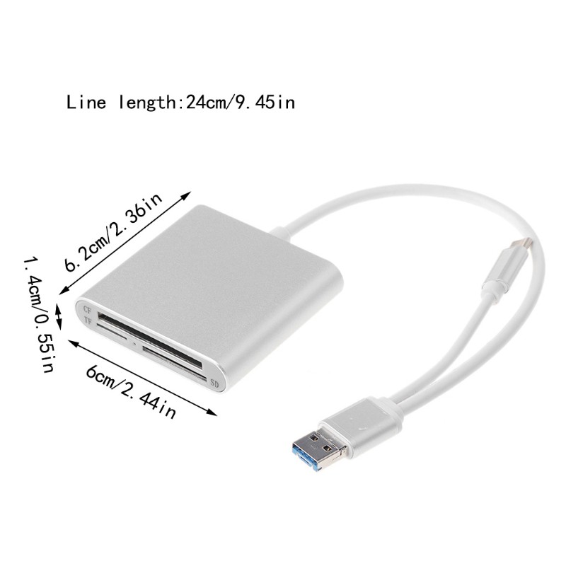 Đầu Đọc Thẻ Nhớ Usb 3.0 + Micro Usb + Type C Sd