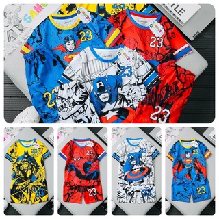 Bộ đồ siêu nhân người nhện, đội trưởng mỹ, người dơi tay ngắn cho bé trai TN112