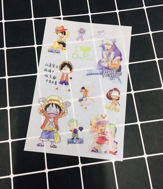 Sticker one piece 2 tấm / hình dán anime one piece