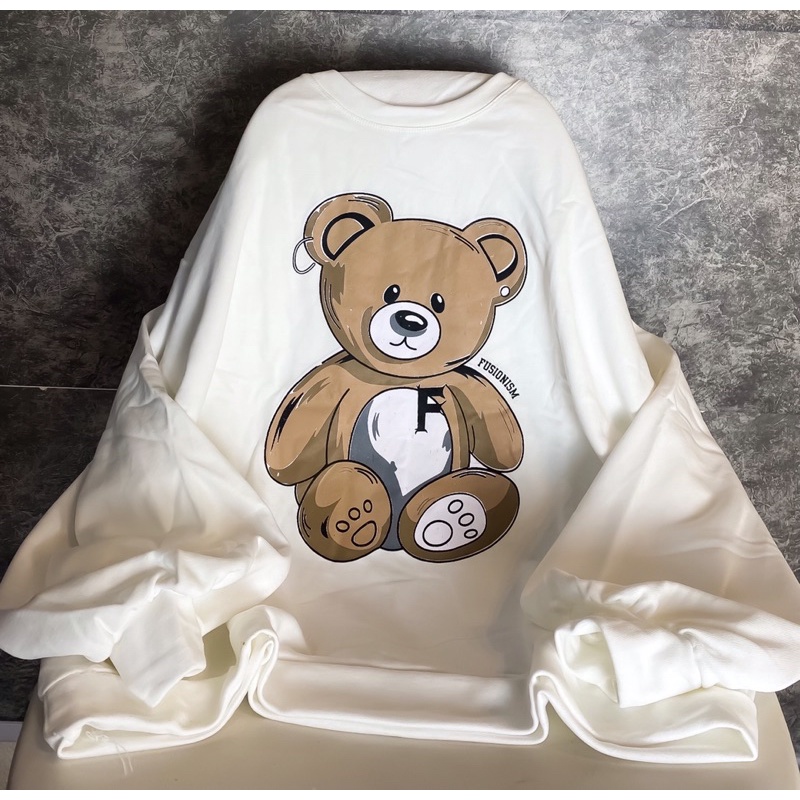 Áo nỉ sweater gấu chữ 2 mặt mặc đôi/ nhóm unisex (ảnh thật_annstore)