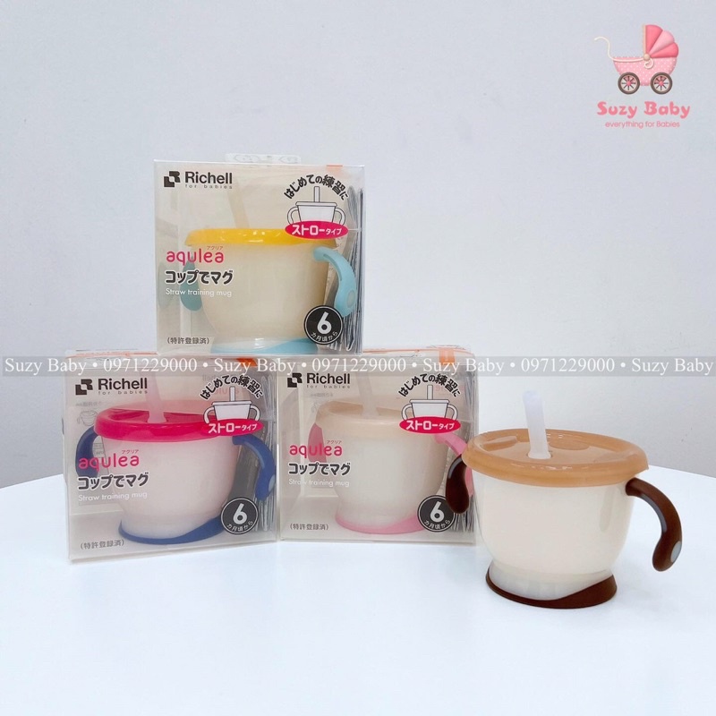 Cốc tập uống 3 giai đoạn Richell Nhật chính hãng, Suzy baby
