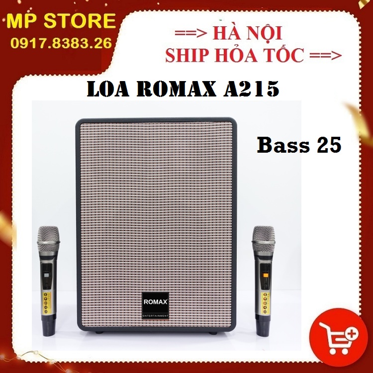 Loa karaoke xách tay Romax A-215 Công suất 100W - Hàng chính hãng, BH 12 tháng