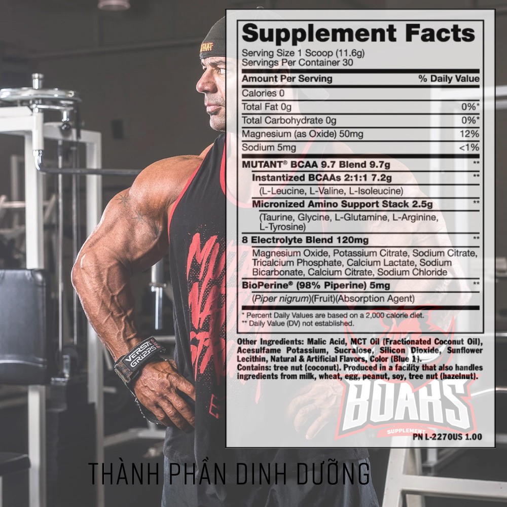 MUTANT BCAA 9.7 - PHỤC HỒI VÀ PHÁT TRIỂN CƠ BẮP TỐI ƯU (90 LẦN DÙNG)