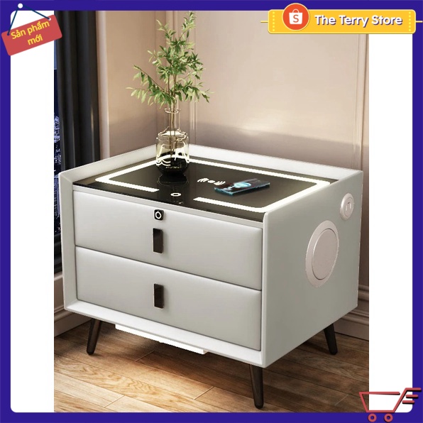 ✴️ Tủ đầu giường thông minh Nordic Wooden Night Stand Smart Bedside Table