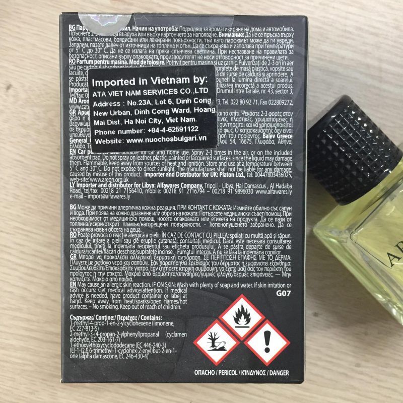 Nước hoa ô tô cao cấp Areon hàng nhập khẩu Bulgaria, nước hoa khử mùi xe hơi 50ml có kiểm định COCQ