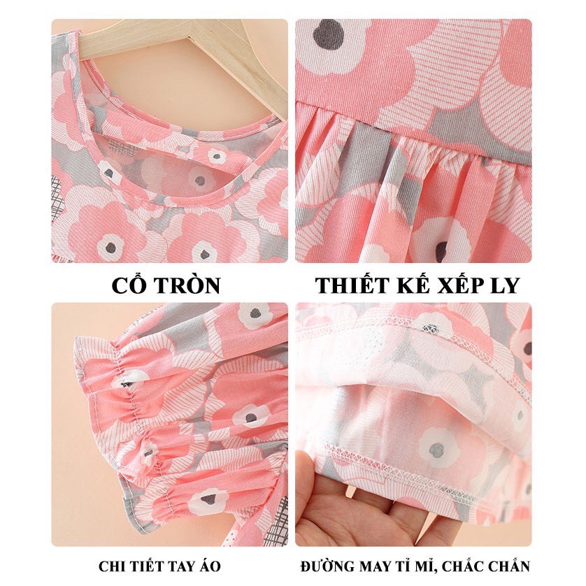 🌸 Váy, đầm bé gái 🔅FREESHIP EXTRA🔅vải cotton thoáng mát ngày hè , Đầm hoa xinh bé gái