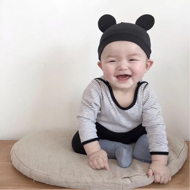 Mũ Tai Gấu Đáng Yêu Cotton Mềm Mại Cho Bé Trai Bé Gái Từ 4 Đến 18 Tháng