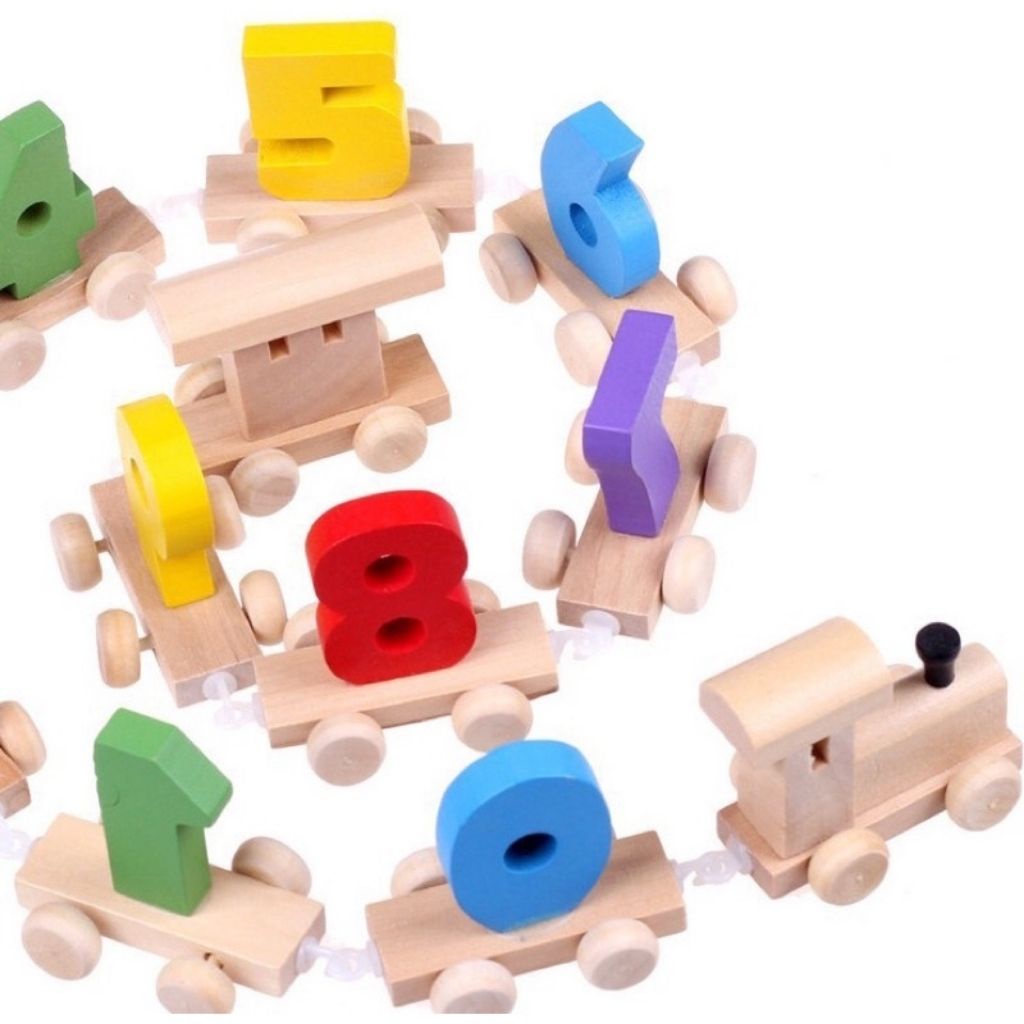 Đồ Chơi Tàu Lửa Kéo Số Woodentoy Chất Liệu Gỗ Cao Cấp Cho Bé Học Toán Giỏi,Nhớ Số Nhanh, Shop Mẹ Mốc ,TKG