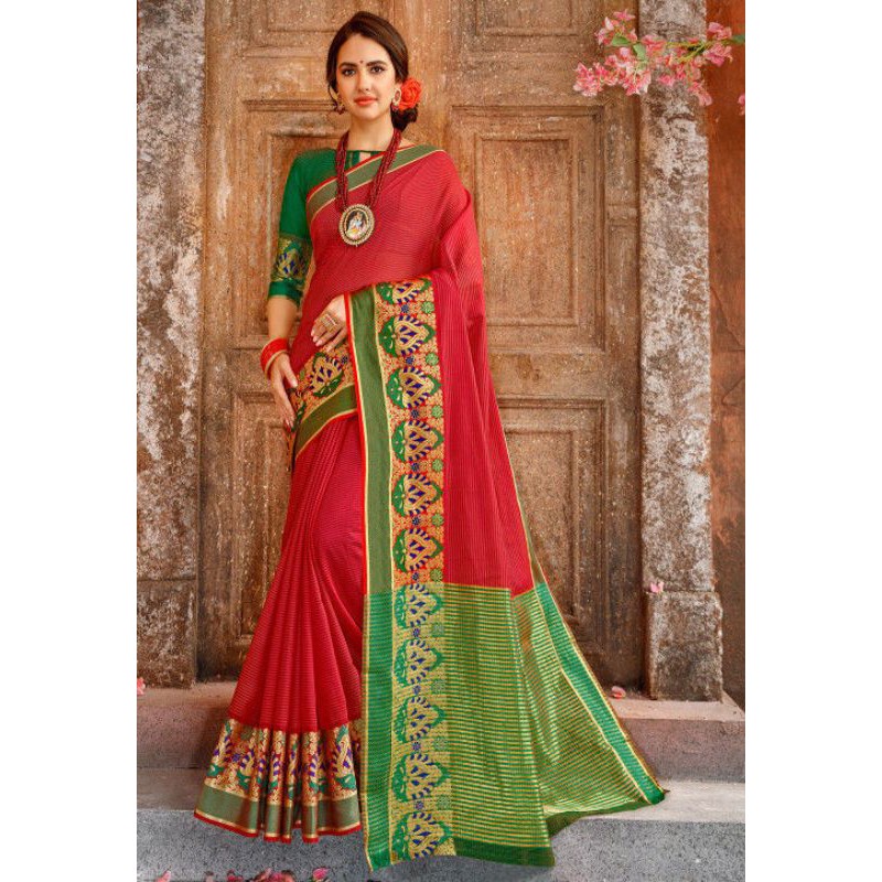 Saree cotton lụa truyền thống Ấn Độ