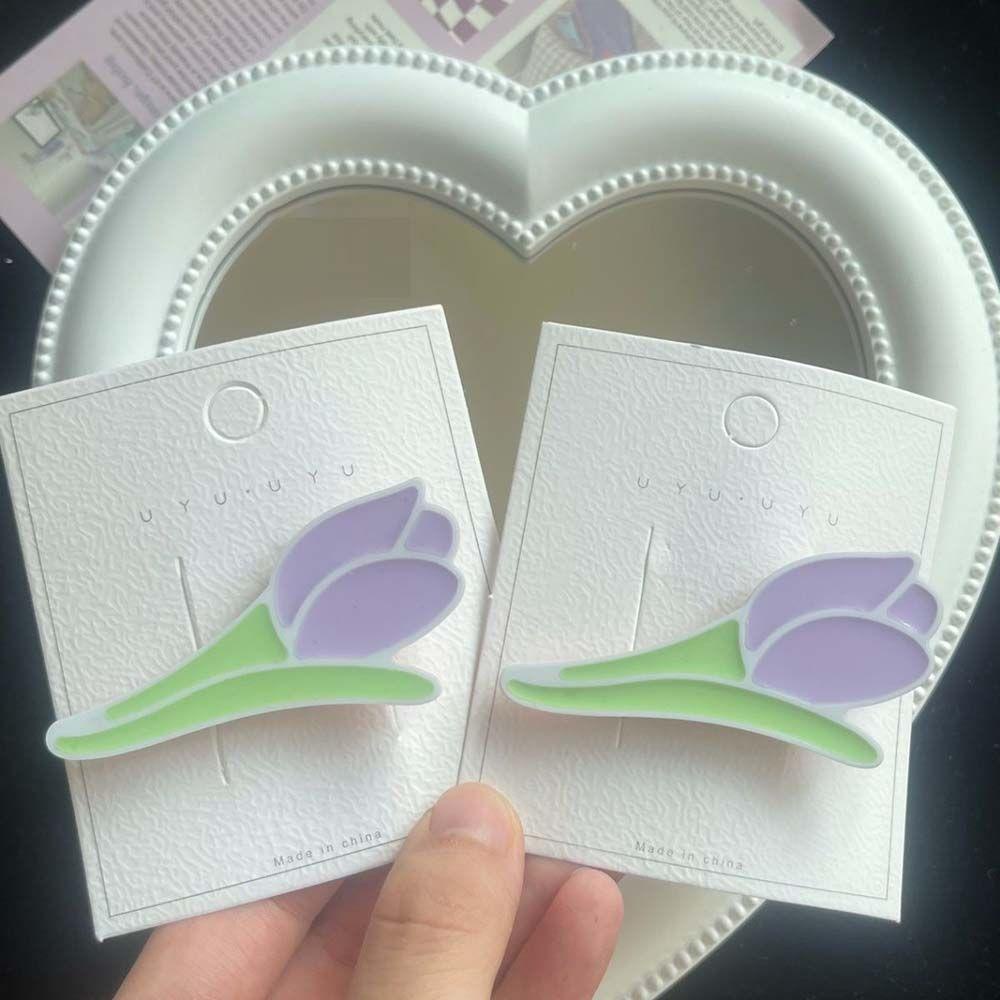 Kẹp Tóc Hoa Tulip Màu Tím Thời Trang Cho Nữ
