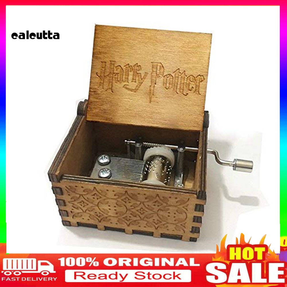 Hộp Nhạc Bằng Gỗ Khắc Chữ Harry Potter