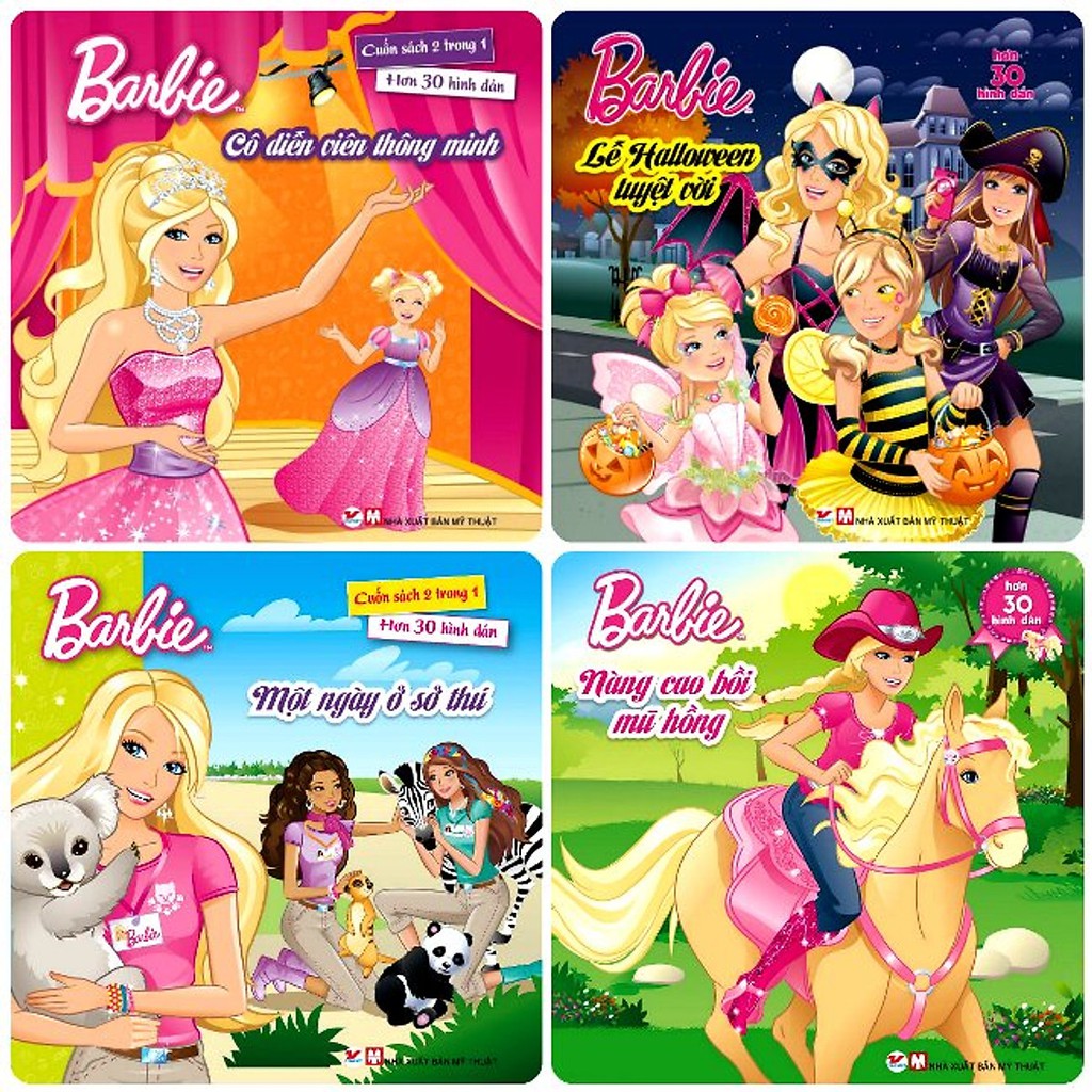 Sách - Barbie - Một Ngày Ở Sở Thú (Cuốn Sách 2 Trong 1 Hơn 30 Hình Dán)