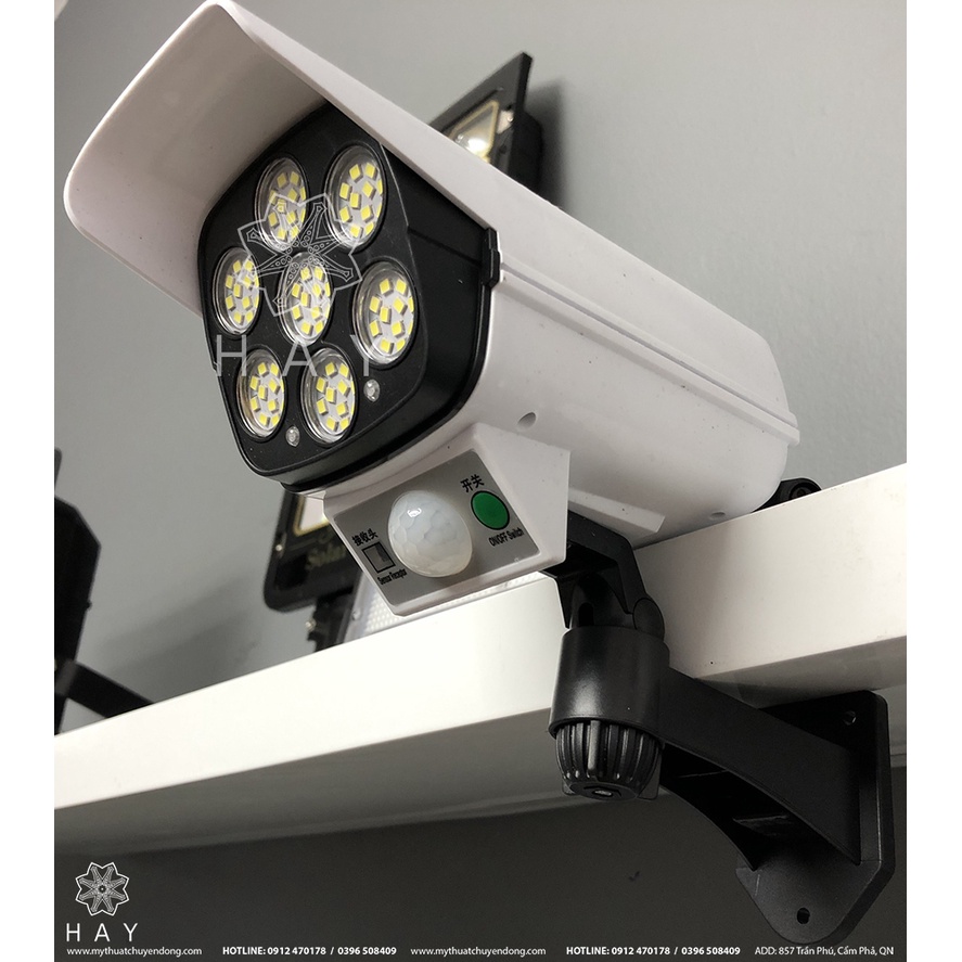 Đèn Năng Lượng mặt Trời Giả Camera Chống Trộm giá rẻ Đèn Led Cảm Ứng Tự Động Bật Tắt Có Điều Khiển từ xa chống Nước ip67