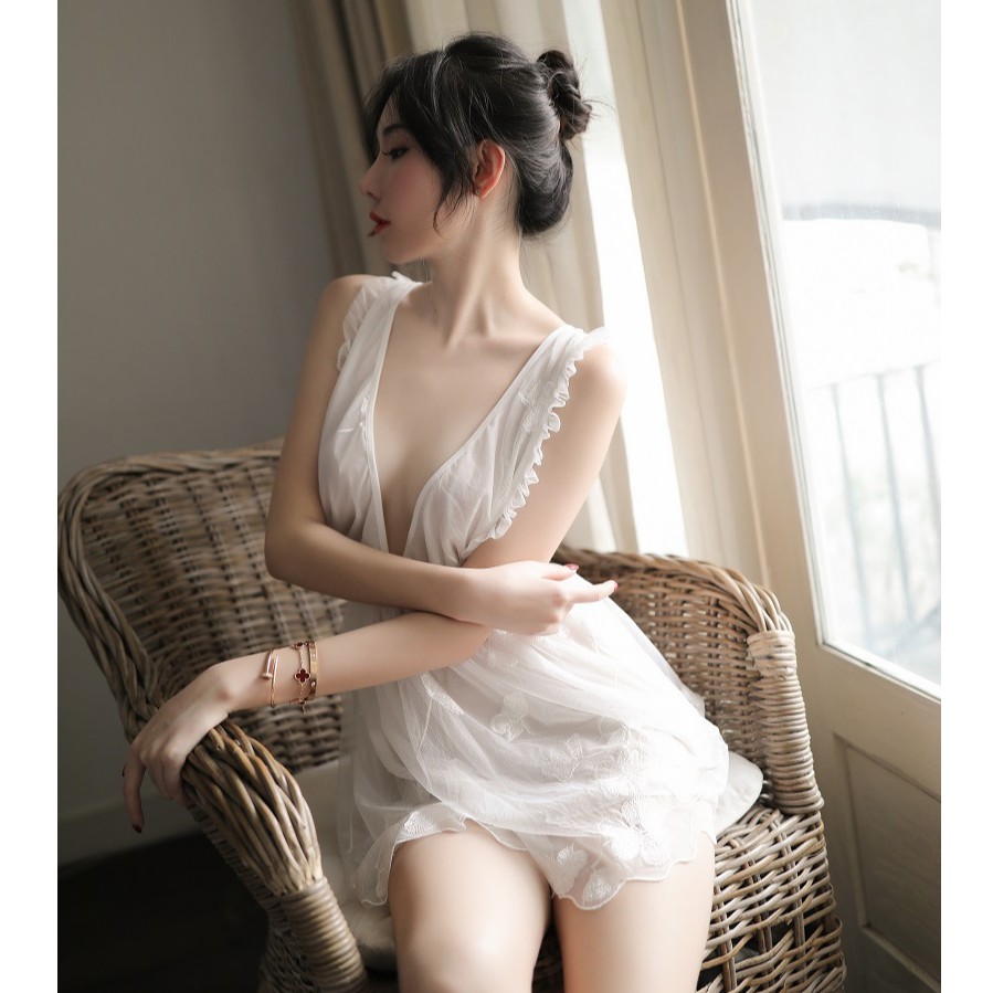 Đầm ngủ Tiểu thư Kiêu Sa voan Hàn Quốc Cao Cấp L240