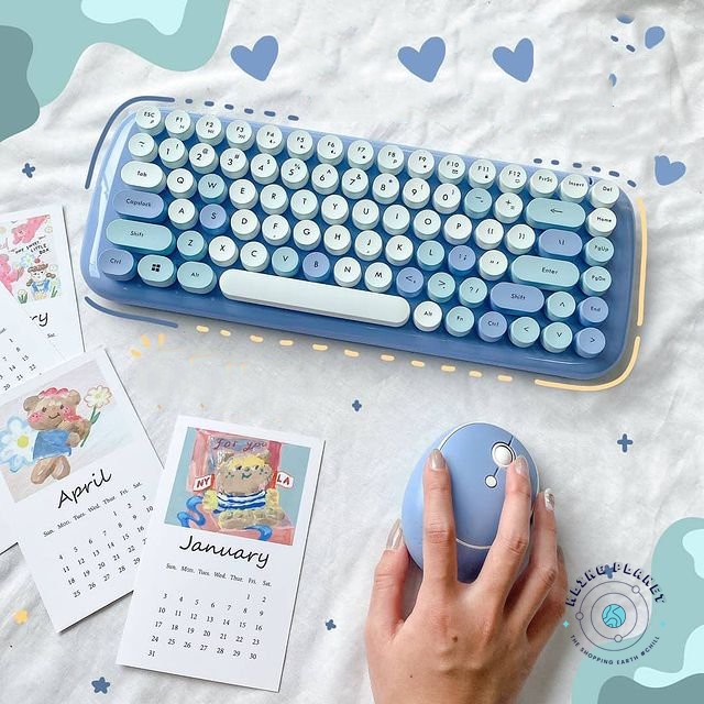 [Tặng chổi + Pin + Stickers] Bộ Bàn phím + chuột KHÔNG DÂY MOFII MIX MÀU ngọt ngào, nhiều mẫu hót hít 34.5cm