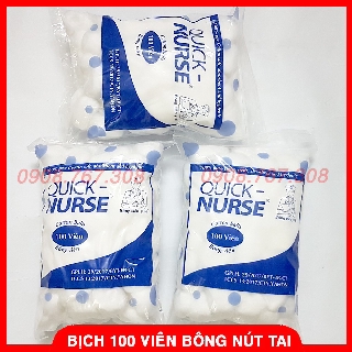 Bông Nút Tai Tiện Lợi Quick Nurse (Bịch 100 Viên To) – 8936040074126