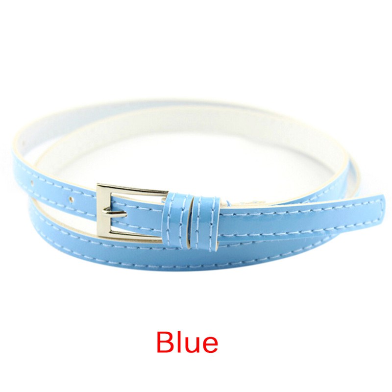 [springeven] Thắt Lưng Da Bóng Mỏng Đính Nơ Cài Khóa Thời Trang Cho Nữ