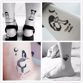 [Hot trend] 1 tấm Hình xăm nước hình xăm dán flash tatoo đen trắng đẹp phong cách Hàn Quốc dễ thương