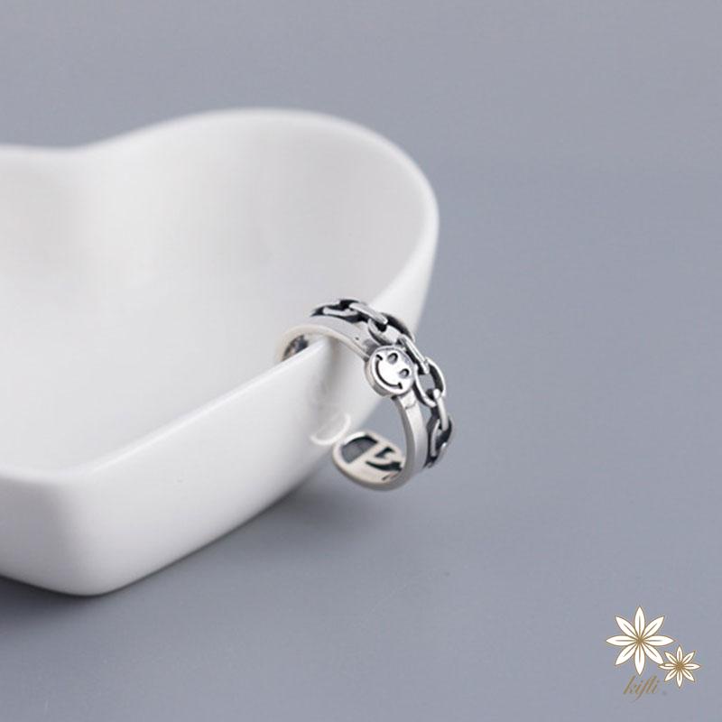 Nhẫn hở hình mặt cười thời trang cho cặp đôi（quà tặng ngày thiếu nhi）