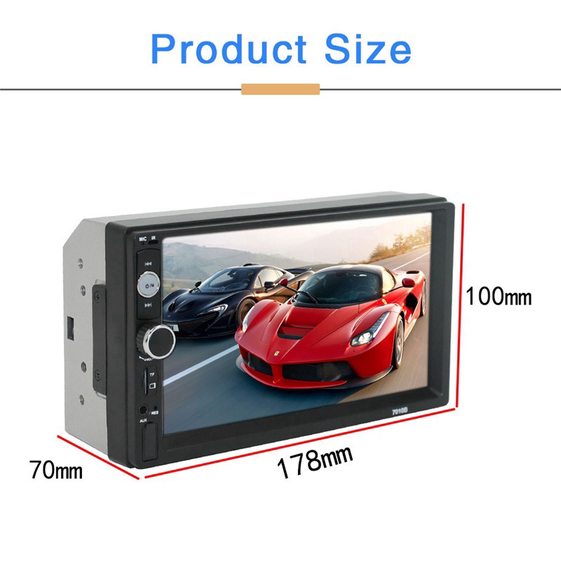 Trình phát đa phương tiện 7010B màn hình 7'' HD 2 DIN cho xe hơi kèm phụ kiện