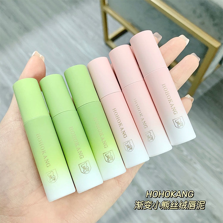 Hohokang Son Kem Màu Nhung Lì gradient Gấu Không Phai Và Không Dính Cốc
