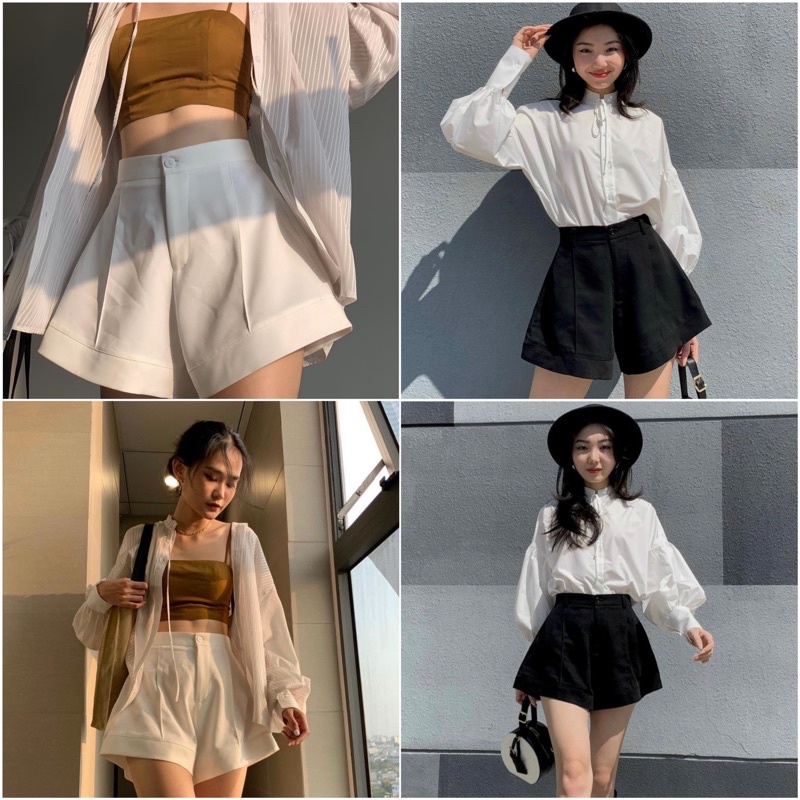 Quần short nữ ống loe quần đùi nữ ống rộng thời trang chất tuyết mưa mềm mịn MA_854