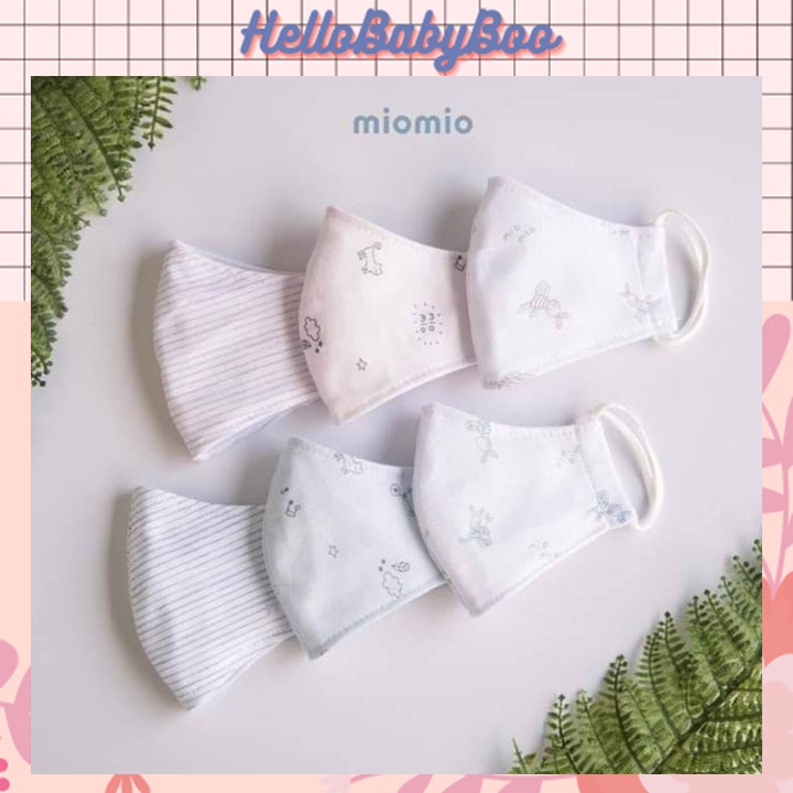 [Giá Tiết Kiệm] Miomio | Set 3 Khẩu Trang Cotton Chống Bụi Mềm Mại (bé 6 tháng - 3 tuổi)