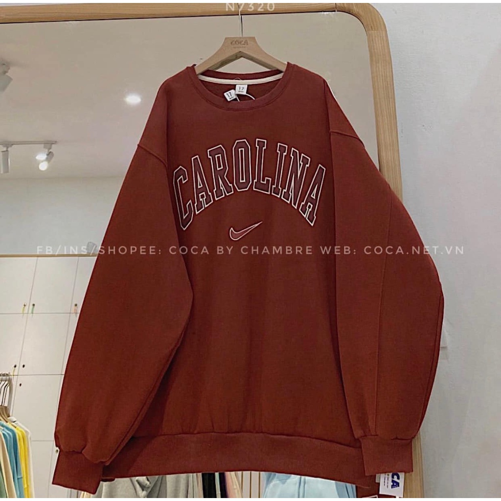 [Có Video + Ảnh Thật] Áo Sweater Nữ Nỉ Đỏ Carolina Trendy Cá Tính Năng Động - Chuu House - CH0206