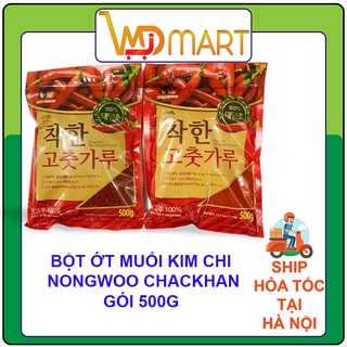 Bột ớt Hàn Quốc Nongwoo Chackhan Hàn Quốc Gói 500g (có 2 loại cánh và mịn)