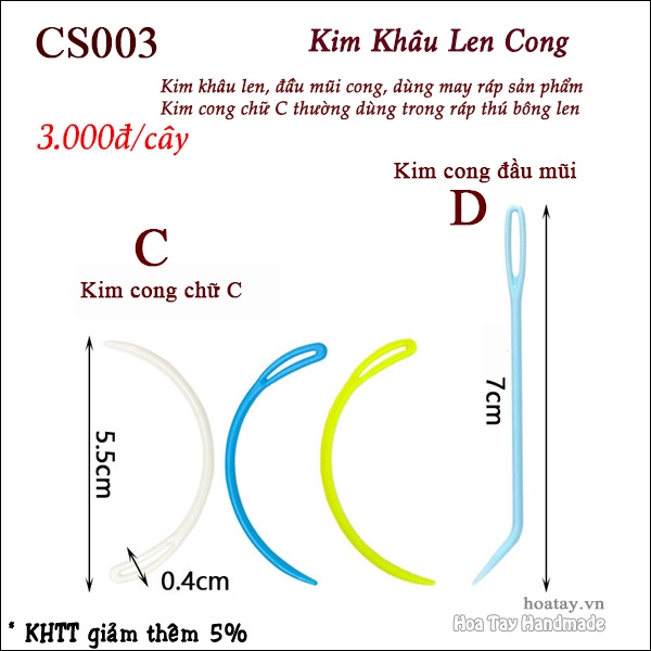Kim may len cong bằng nhựa CS003 - Hoa Tay Handmade
