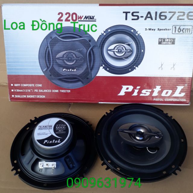 Loa cánh cửa xe hơi 16 cm có treble đồng trục giá 1 cặp 390k