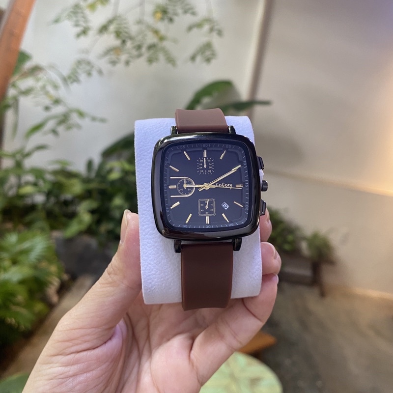 Đồng hồ nam nữ mặt vuông 4cm đẹp sang trọng full box thời trang Hàn Quốc chống nước 3ATM - SULAGOO