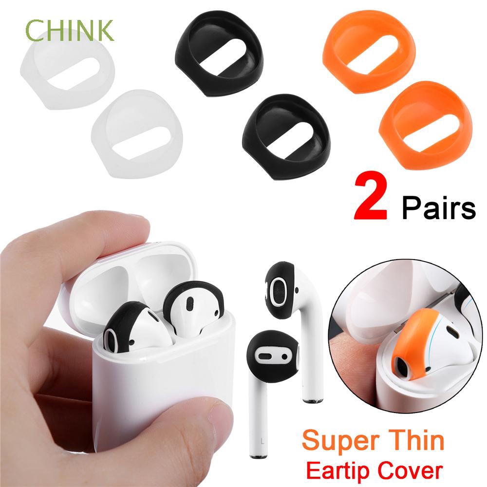 CHINK 2 pairs Gel Earpads Ultra Thin Protective Soft Silicone Case Cover For Apple AirPods Earpods